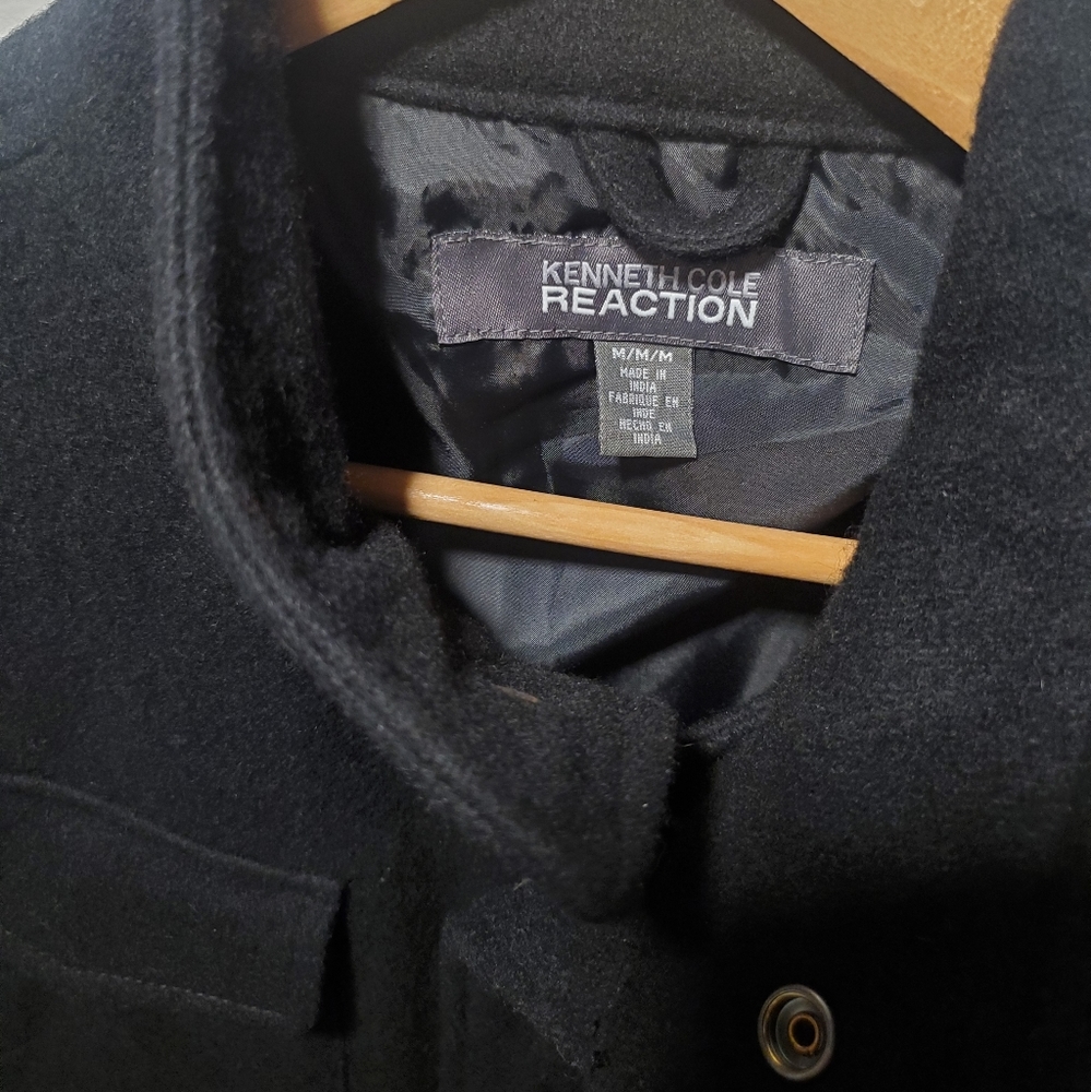 Kenneth Cole Reaction Wool Pea Coat Size Men's Medium - Picture 4 of 7